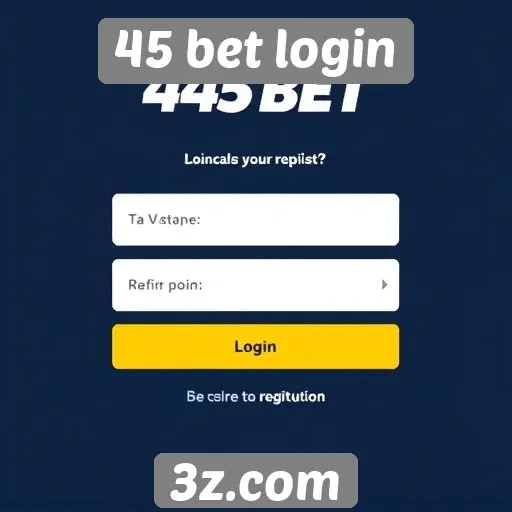 Overview do processo de registro no 45 bet login